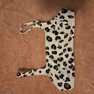 Leopard Print Tie-back Bikini Top